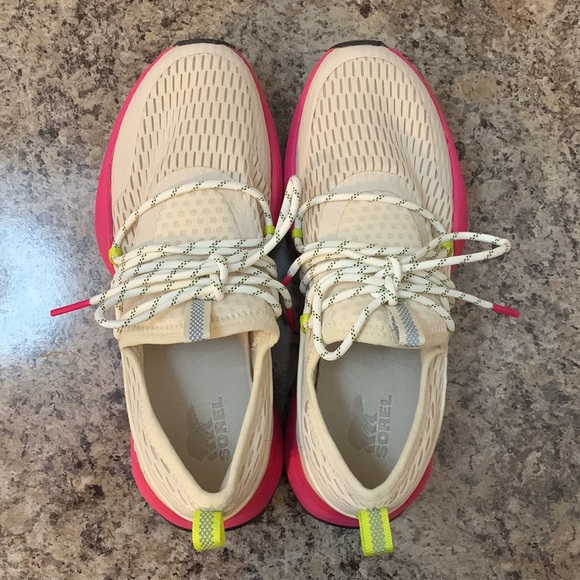Sorel Pink, Beige, and Neon Yellow Shoes - Picture 11 of 15